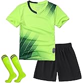 C2M Soccer Jerseys for Kids Boys Adults Training Uniform Sport Shirt and Shorts Kit Set