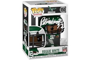 HOFSM.COM HALL OF FAME SPORTS MEMORABILIA Reggie White #150 Facsimile Signed Reprint Laser Autographed Funko POP! Football NFL: Philadelphia Eagles Figurine with Protector Case