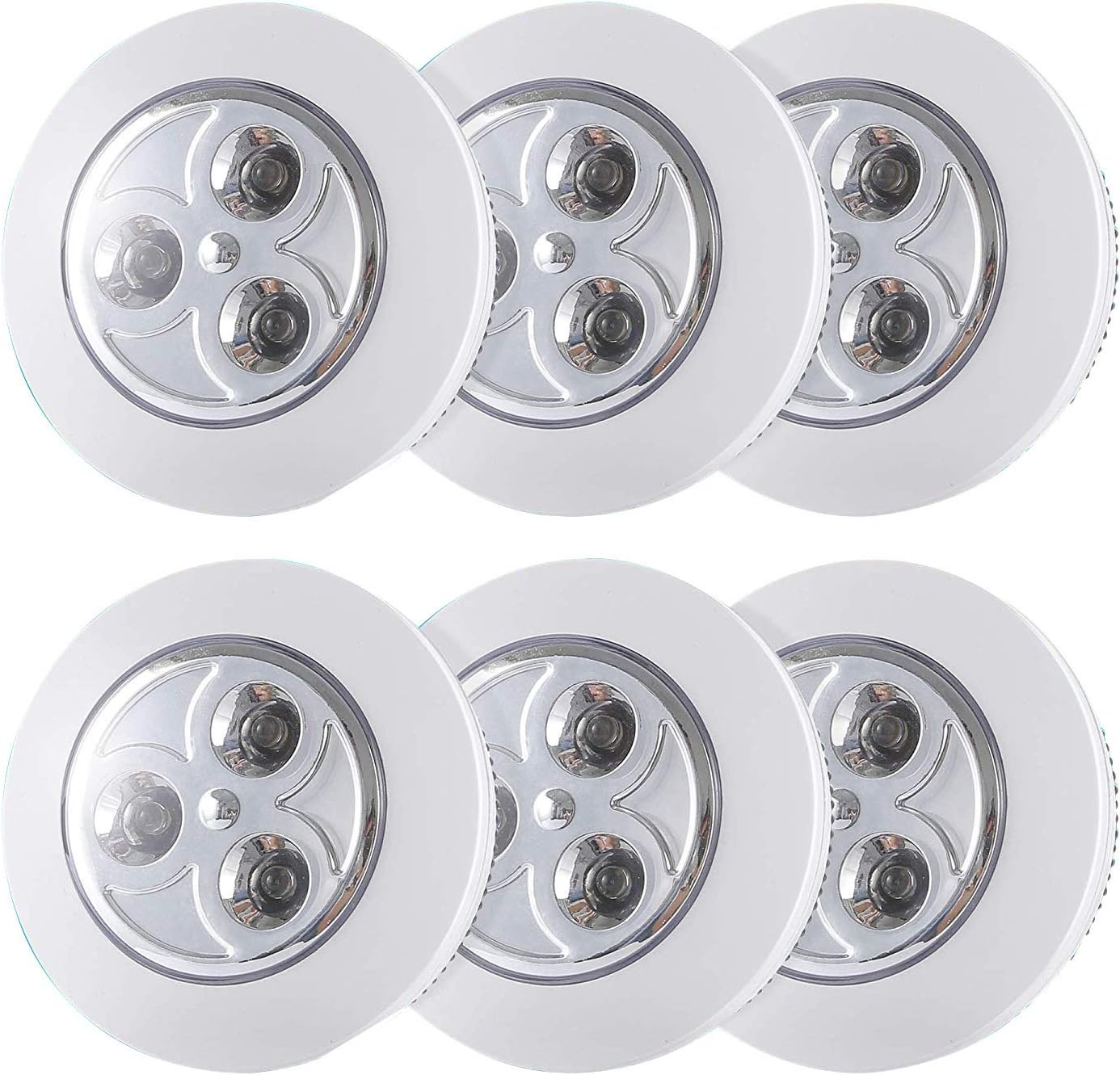 6-Pack Closet Push Light Battery Operated | Touch Lights| Led Lights for Closet| Tap Light| Push on Light, for Shoe Cabinet, Hallway, Cabinet, Wardrobe, Kitchen Locker(Not Batteries)