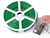 KINGLAKE 50m Garden Wire Ties Green Plant Ties with Cutter Soft Twist