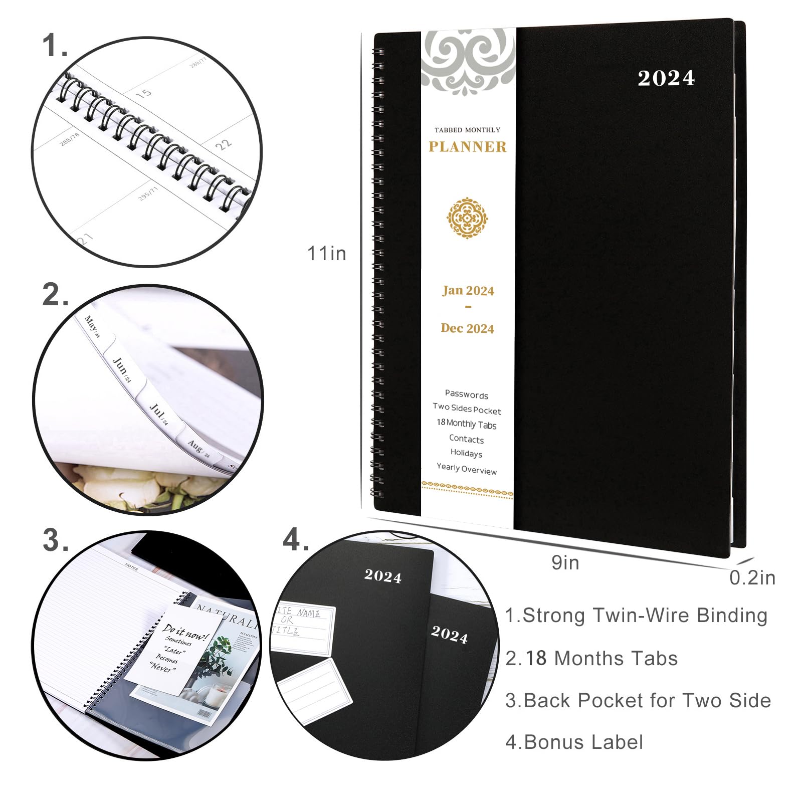 AT-A-GLANCE Monthly Planner, 8.75" X 7", Black, 2021 Aag7012005