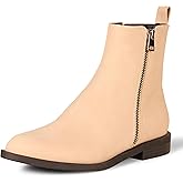 Amazon Essentials Women's Exterior Zip Flat Ankle Boot