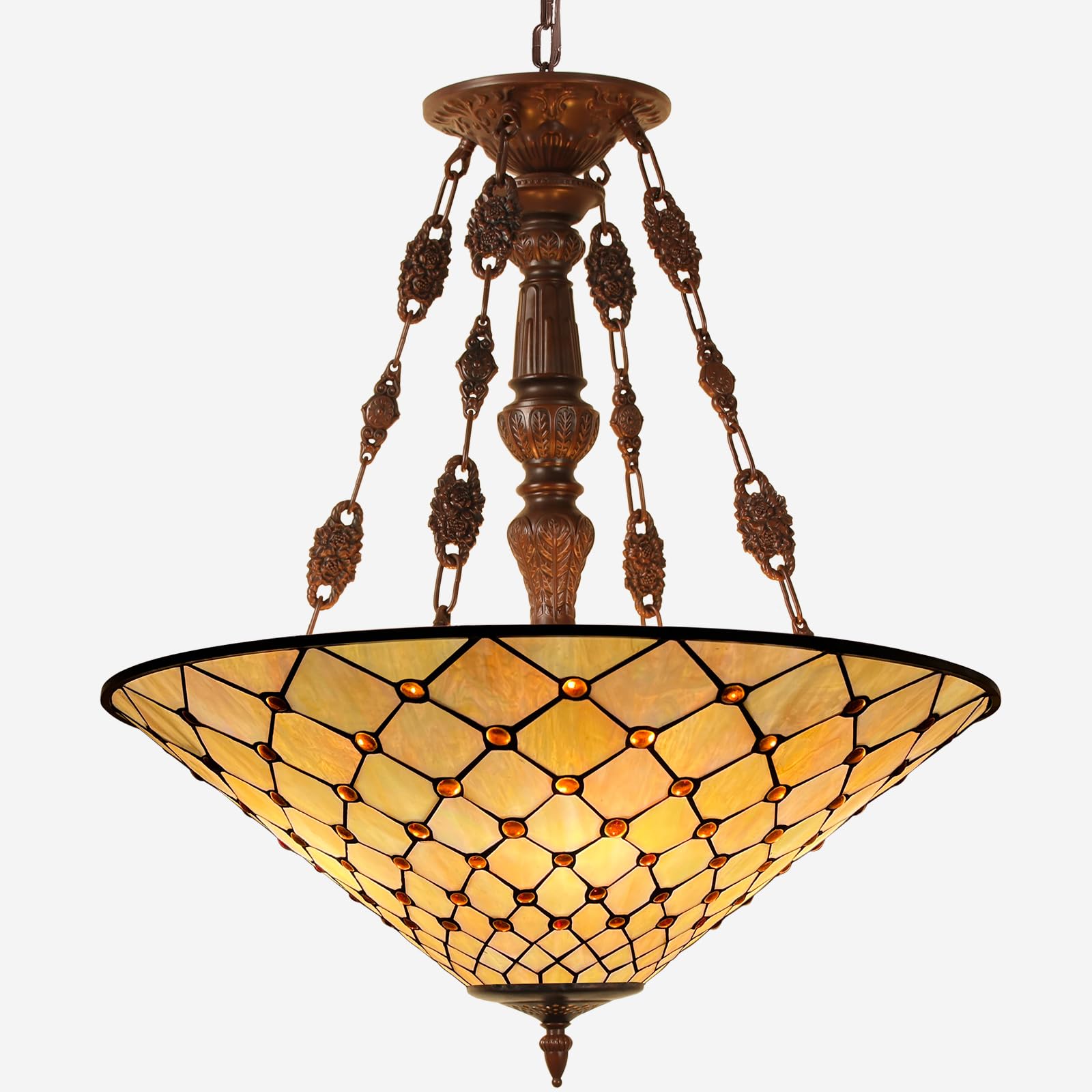 Capulina Large Size Tiffany Chandelier 5 Light 25