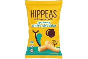 Hippeas Chickpea Puffs, Vegan White Cheddar, 4 Ounce (Pack of 1), 4g Protein, 3g Fiber, Vegan, Gluten-Free, Crunchy, Plant Protein Snacks
