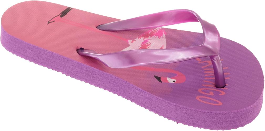 girls flamingo flip flops
