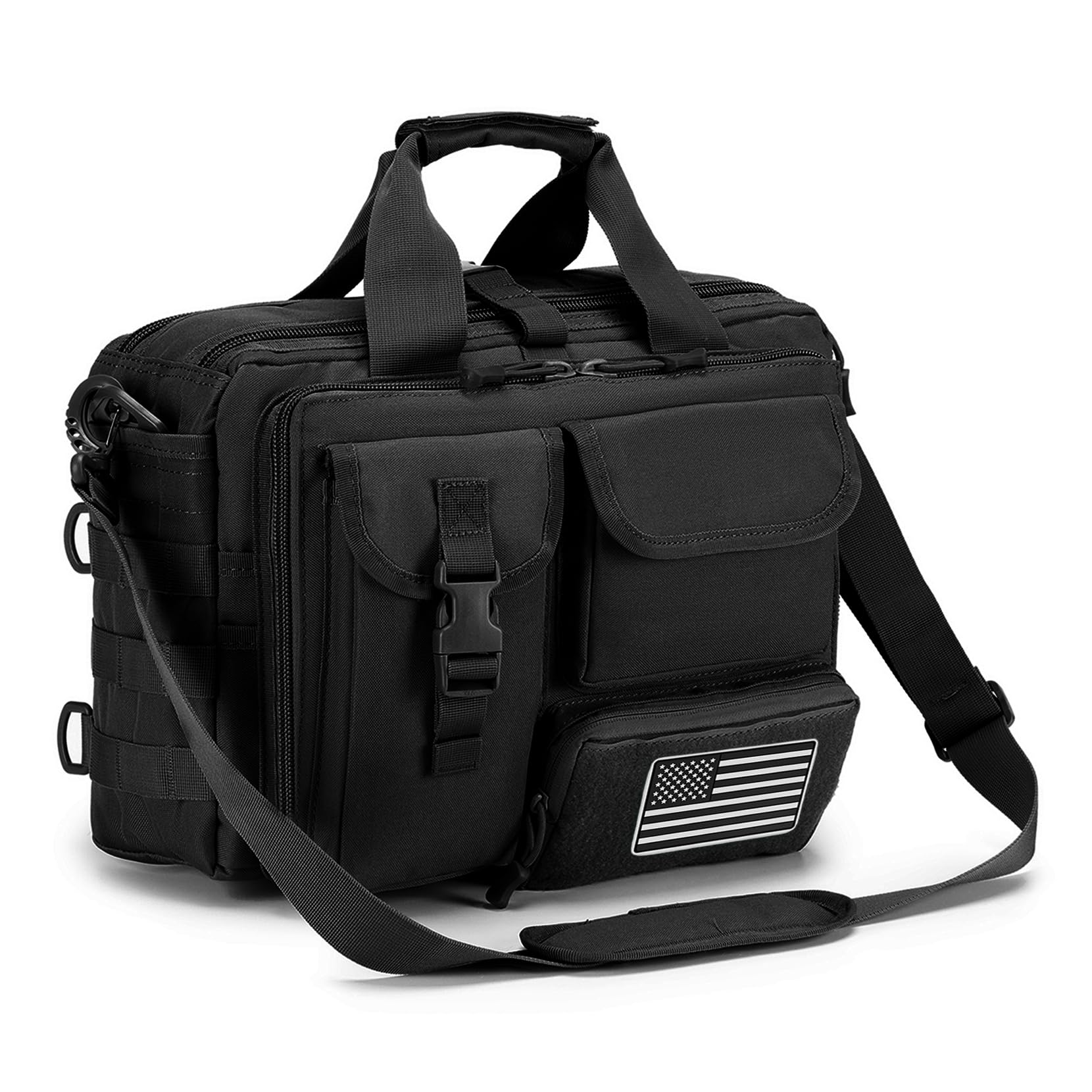 Photo 1 of Stypos Tactical Messenger Bag, 14 Inch Tactical Briefcase for Man Military Laptop Bag Messenger Shoulder Bag, Includes a Flag