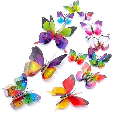 Download Buy 24pcs Butterfly Wall Decals 3d Butterflies Wall Stickers Removable Mural Wall Stickers Art Decor For Home Kids Girls Room Decor Party Supplies Decorations Rainbow Online In Taiwan B08ydh3czg