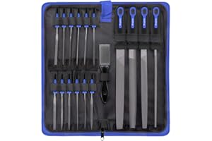 Preciva 18PCS File Set, 18 in1 High Carbon Steel Multipurpose File Set Includes 4PCS Flat/Triangle/Half-Round/Round Large Fil