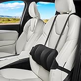 Veitail Lumbar Support Pillow for Car,Back Support for Car Seat Cushion,Adjustable Straps Securely Fixed Car Lumbar Support Pillow for Office Chair (Black)