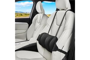 Veitail Lumbar Support Pillow for Car,Back Support for Car Seat Cushion,Adjustable Straps Securely Fixed Car Lumbar Support Pillow for Office Chair (Black)