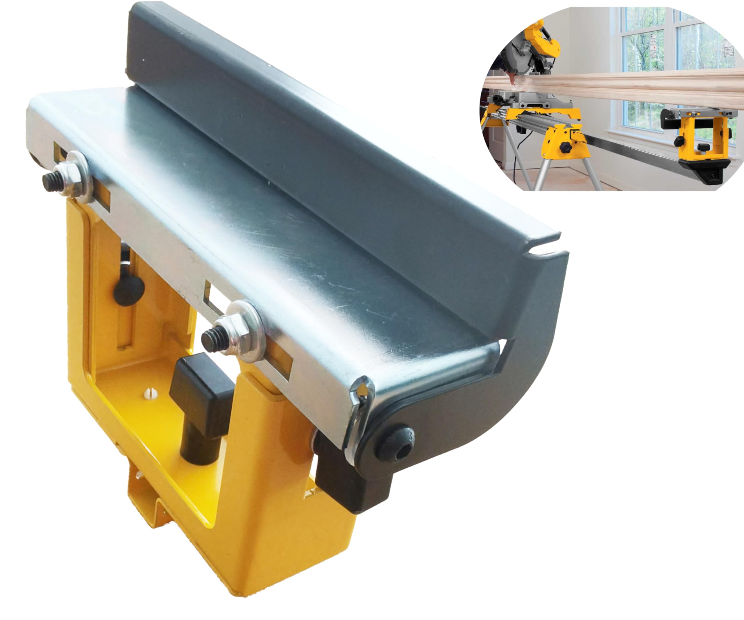 deawater 1pcs DW7232 3-7/8"-6" Adjustable Miter Saw Stand Material Support Stop Wide Bench Auxiliary Support for DeWalt DE7024-XJ