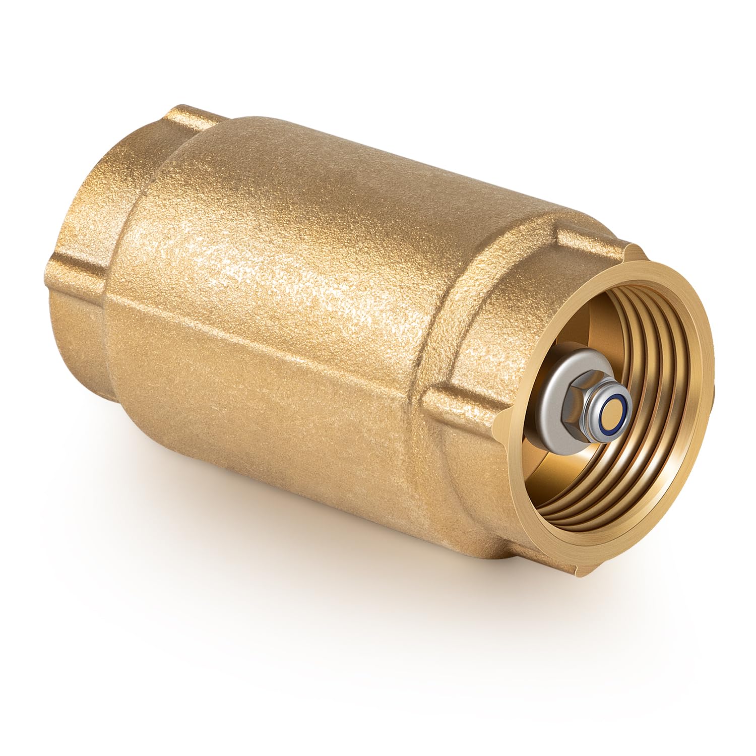 Photo 1 of 1" No-Lead Brass Check Valve with Backflow Preventer, CVNL100 700 Series, Universal One-Way 1" FNPT × 1" FNPT