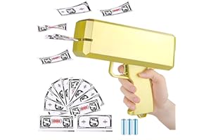 Money Gun Shooter with 200pcs Prop, Handheld Make It Rain Spray Money Toy Cash Gun, Party Prop for Weddings, Birthdays