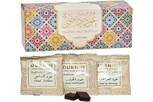 Oud Bakhoor Variety Box by Dukhni | Assorted Box | 30 Pieces Bukhoor | Gift Set & Refill Kit | Arabic Bakhoor Incense | Perfe