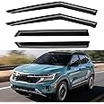 YQAUTEC Window Visors Rain Guards for 2021 2022 2023 2024 2025 Kia Seltos, Out-Channel Window Vent Wind Deflectors Visors Shades for 21-25 Seltos LX S EX S SX Turbo X-Line