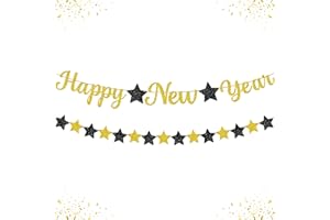 KatchOn, Glitter Happy New Year Banner - 10 Feet, NO DIY | New Years Eve Banner, New Years Eve Party Supplies 2024 | Happy New Year Sign for Happy New Year Decorations 2024 | NYE Decorations 2024