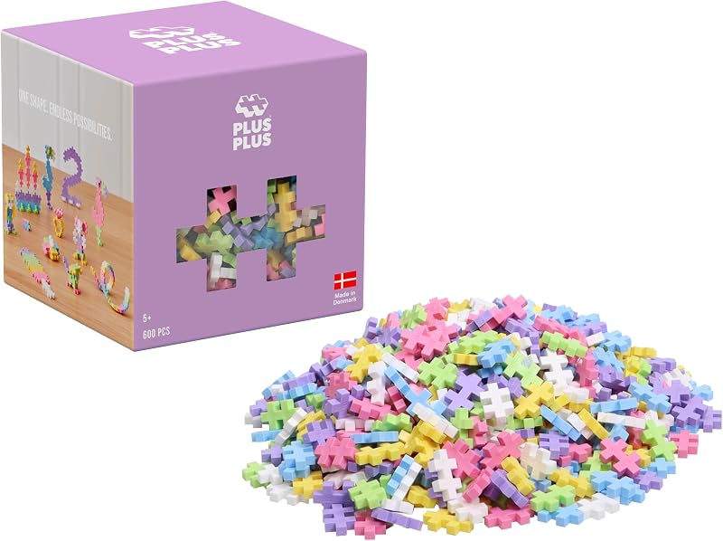 PLUS PLUS Building Blocks 600 Pieces Pastel Kids Construction Toys STEM Learning