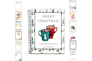 Christmas Gift Card Book, DIY Spiral Bound Gift Card Book, Colorful Merry Christmas CardBook, 12 Pages GiftCard Holderpages D