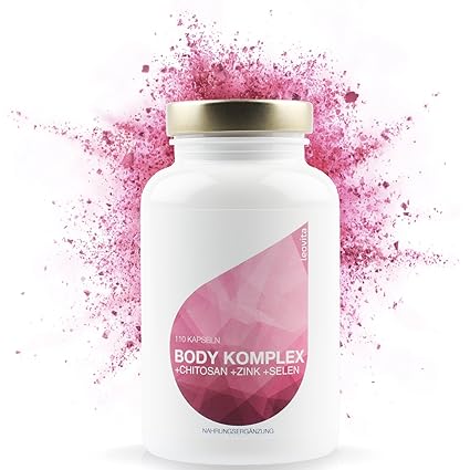 LEOVita Body Komplex • natürlicher Fettbinder • schnell abnehmen • Detox • Chitosan hochdosiert mit Vitamin C + E, Zink und S