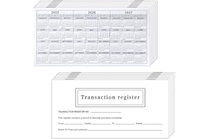 OUGESI 12 Pack Checkbook Register, 6" x 3" Easy to Read Black & White Check Registers for Personal Checkbook, Ledger for Expense Tracking & Financial Organization