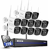 ANNKE Wireless Security Camera System 2TB Hard Drive, 16CH 4K WiFi NVR Kit, 12Pcs 3MP CCTV Home Surveillance Cam for Indoor/Outdoor, 2-Way Audio, Night Vision, Weatherproof IP66, Motion Detection