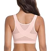 Curyon No Wire Front Closure Posture Full Coverage Bra Back Support Wireless Non Padded Comfort Everyday Bra
