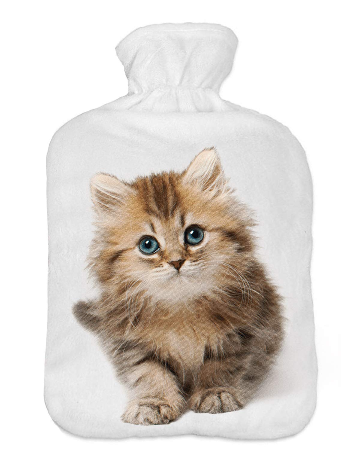 Hot Cold Water-Bottle with Soft Fleece Cover Water-Bag 2 litreCat [092]