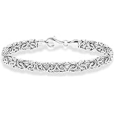 Miabella Italian 925 Sterling Silver Byzantine Bracelet for Women, Handmade in Italy