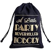 Letjolt Hangover Kit Bags Adult Party Favors Bachelor Bachelorette Supplies 21st Birthday 1920s Party 5x7 Inches, Black Set 10