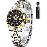 OLEVS Watch Women with Day Date Luxury Stainless Steel Ladies Watch Elegant Small Wrist Women's Dress Watches Diamond Quartz Watches for Women