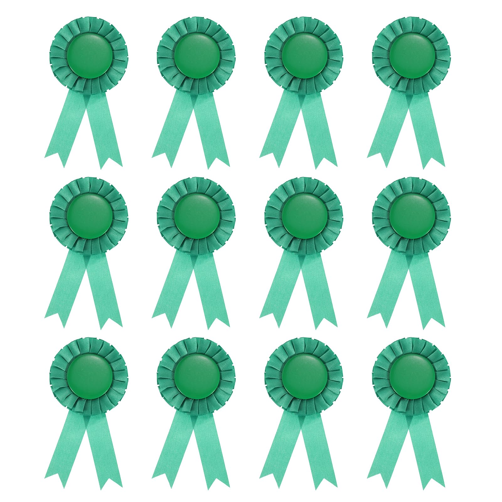 PATIKIL Blank Award Ribbon, 12 Pcs Rosette Ribbon Honorable Prize Recognition Ribbon for DIY, Party, Wedding, Competition, Sport, Green