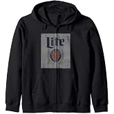 Miller Lite Light Fine Pilsner Vintage Classic Label Zip Hoodie
