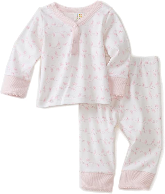 absorba Baby Girls' Newborn Layette Loungewear Two Piece