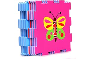 DEKE HOME Lovely Garden Rubber EVA Foam Puzzle Play mat Floor. 9 Interlocking playmat Tiles (Tile:12X12 Inch/9 Sq.feet Coverage). Ideal: Crawling Baby, Infant, Classroom, Toddler, Kids, Gym Workout time
