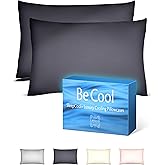 Lavish Comforts® Cooling Pillow Cases for Hot Sleepers – Cool, Ultra-Soft Pillow Cases for Acne & Frizz, Anti Acne Pillow Case, Antimicrobial, Alternative Silk Pillow Cases– Queen Slate Grey Set of 2