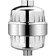 AquaBliss High Output Universal Shower Filter with Replaceable Multi-Stage Filter Cartridge – Transform Itching, Eczema & Acne into Glowing Hair, Nails & Skin Fast - Chrome (SF220)