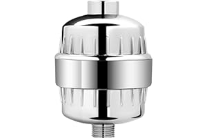 AquaBliss High Output Universal Shower Filter with Replaceable Multi-Stage Filter Cartridge – Transform Itching, Eczema & Acne into Glowing Hair, Nails & Skin Fast - Chrome (SF220)