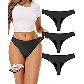 Kvitko Period Underwear for Women 4 Layers Breathable Period Thong Leak Proof Panties Sexy Period Panties
