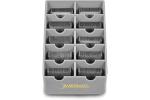 BarberMate® Blade Rack Storage Tray - Holds 10 Clipper Blades (Gray)