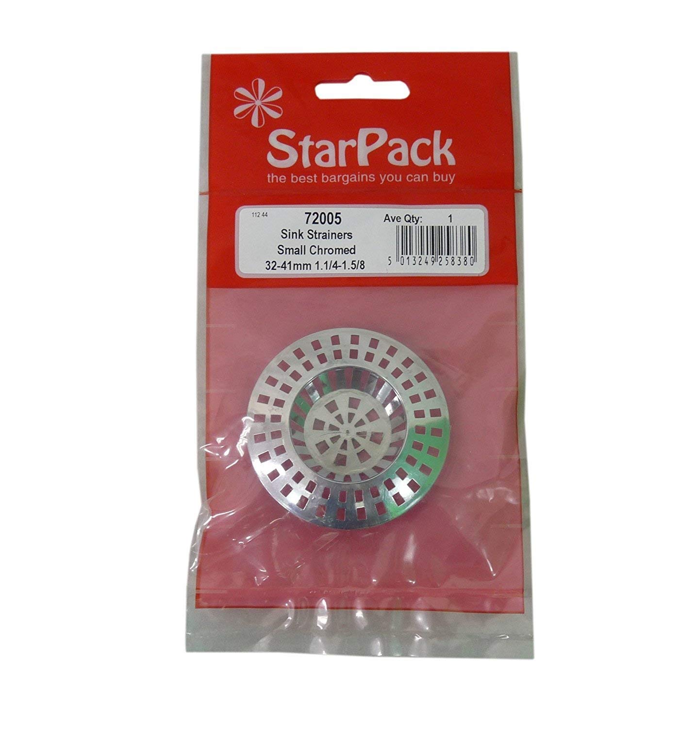Sink Strainer Chromed Small - 32-41mm (1.1/4 - 1.5/8in.) (1 Pc) 1 Pack/S