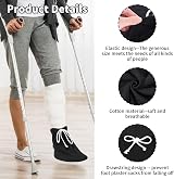 Prasacco Cast Sock Cover Adjustable Washable Below Knee Protector Black view 3