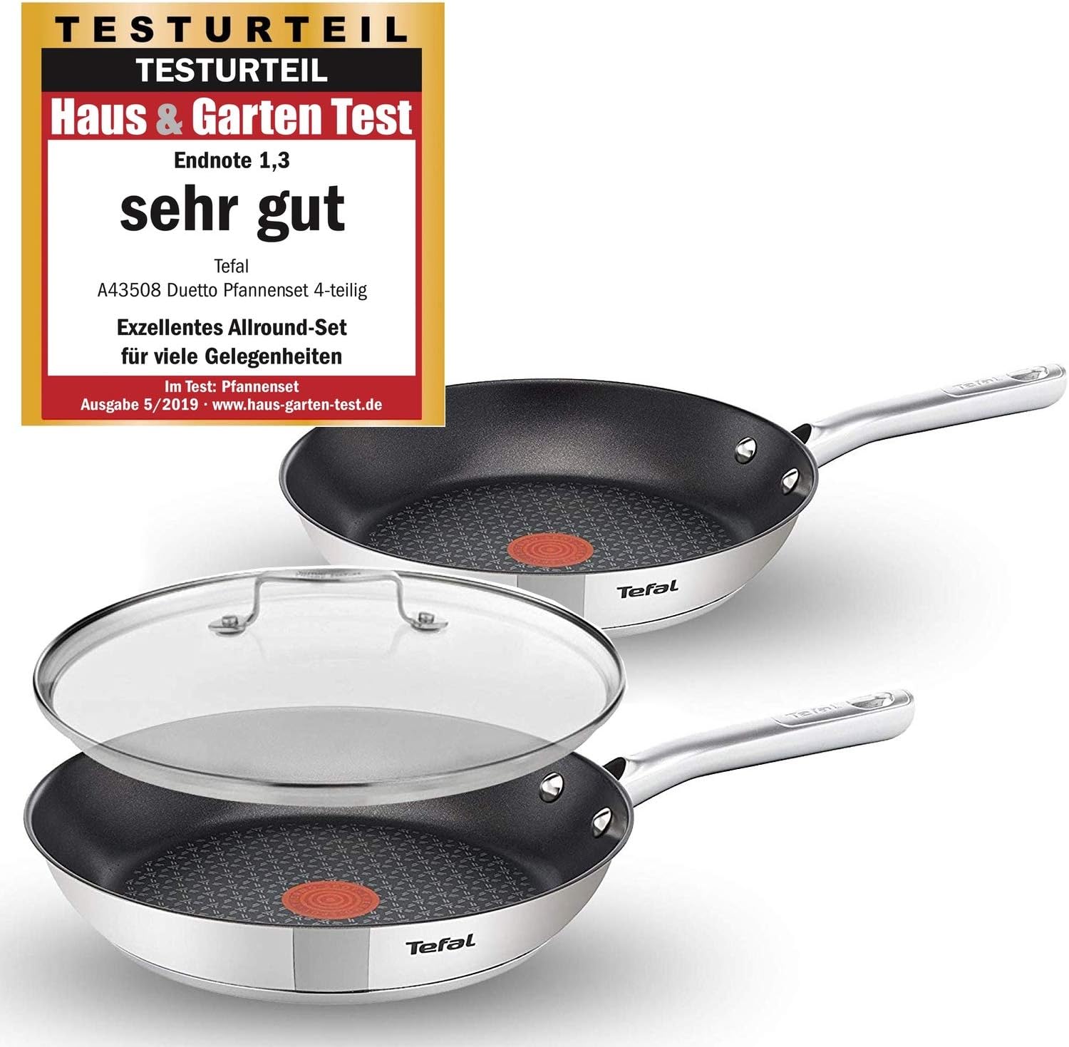 Tefal A43545 Induktion Pfannenset 3 Teilig 24 Und 28 Cm Jamie Oliver Glasdeckel 28cm Testsieger 2019 Pfannen Mit Optimale Hitzeverteilung Und Gleitfahigkeit Antihaft Pfanne Induktionsherd Geeignet Amazon De Kuche Haushalt
