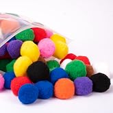Adeweave 1.5 Inch Pom poms –100 Soft and Fluffy Craft Pom Pom Balls – Multicolor Craft Supplies Pompoms for Arts and Crafts i