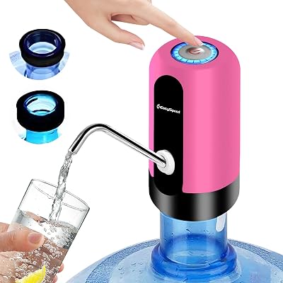 EASY SPEED Water Dispenser USB Rechargeable 2-5 Gallon Bottle Pump Black