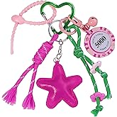 QTMY Cute Star Braided Keychain Bag Charms for Handbag Purse Backpack Accessories Bogg Bag,300