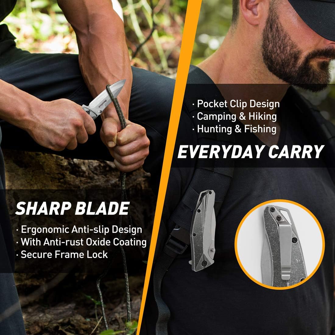 DURATECH Gifts for Men Dad Fathers Day Tactical Folding Knife, Multitool Combo Kit, Tactical Pen, Utility Survival Tools for Camping, Hiking, Hunting and Fishing: Home Improvement