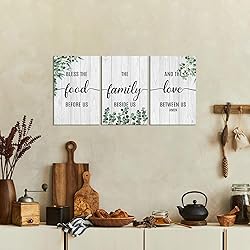 3 Piece Family Wall Art Bless the Food Before us