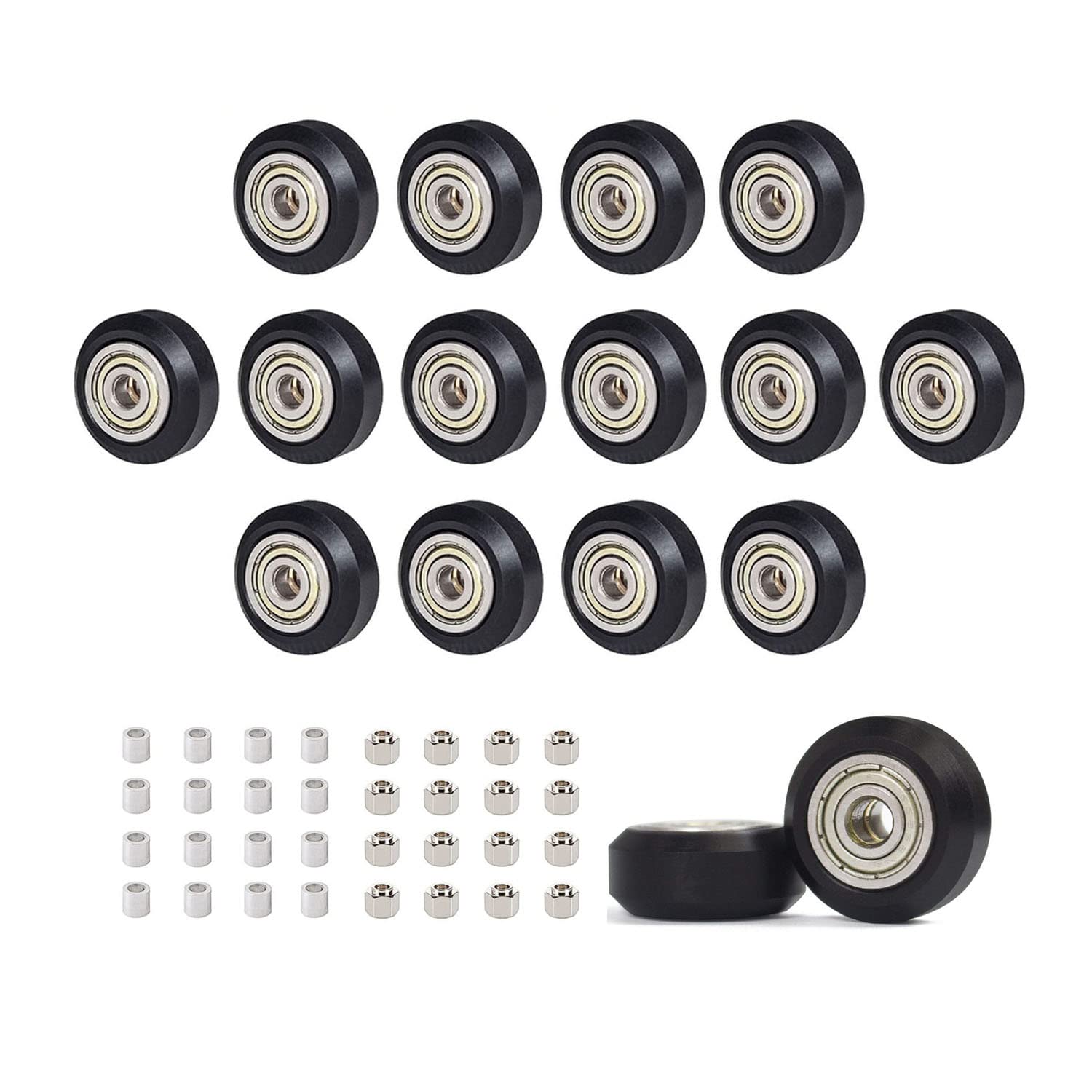iMetrx 3D Printer Rollers V slot with 6mm Eccentric Column and 6mm Aluminium Column for Ender 3 V2 3D Printer pulley wheel (16pcs/pack)
