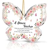 Dance Teacher Gift - Pink Acrylic Butterfly - A Thank You Souvenir for Women, a Farewell Souvenir for Dance Teachers, Gift for Teachers on Birthdays, Christmas, and Thanksgiving