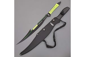 OTAKUMOD 27" Fantasy Machete. Fixed Blade Knife. 440 Stainless Steel Blade. For Collection, Gift, Camping, Outdoor Sports (Black)